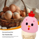 卵用クリーナーブラシ、エルゴノミックシリコンスクラバー、鶏卵用食品グレードキッチンツール、ピンク色